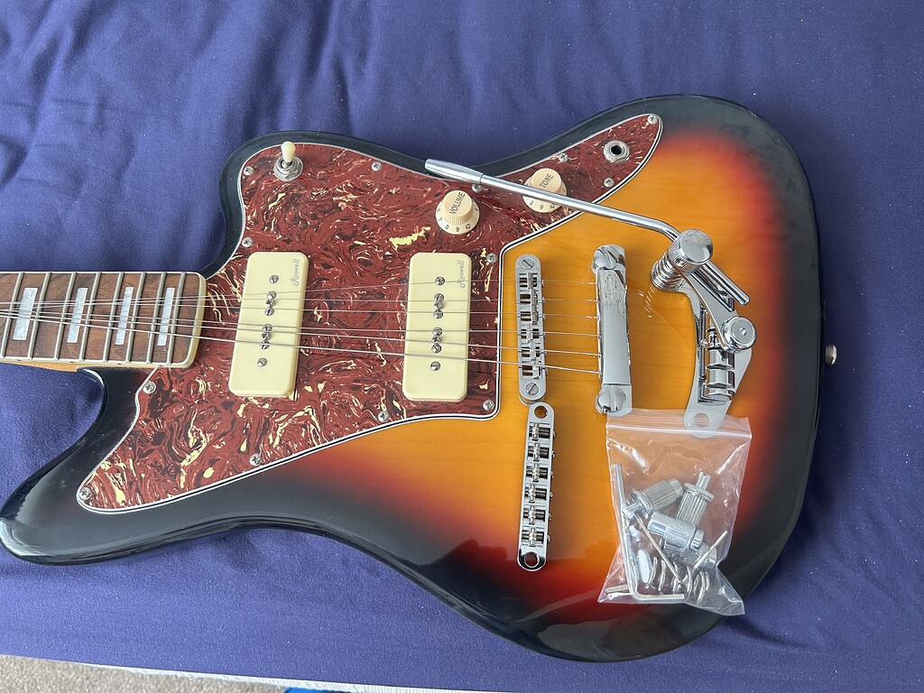 Guyker Tune-O-Matic Style Electric Guitar Bridge Stop Bar